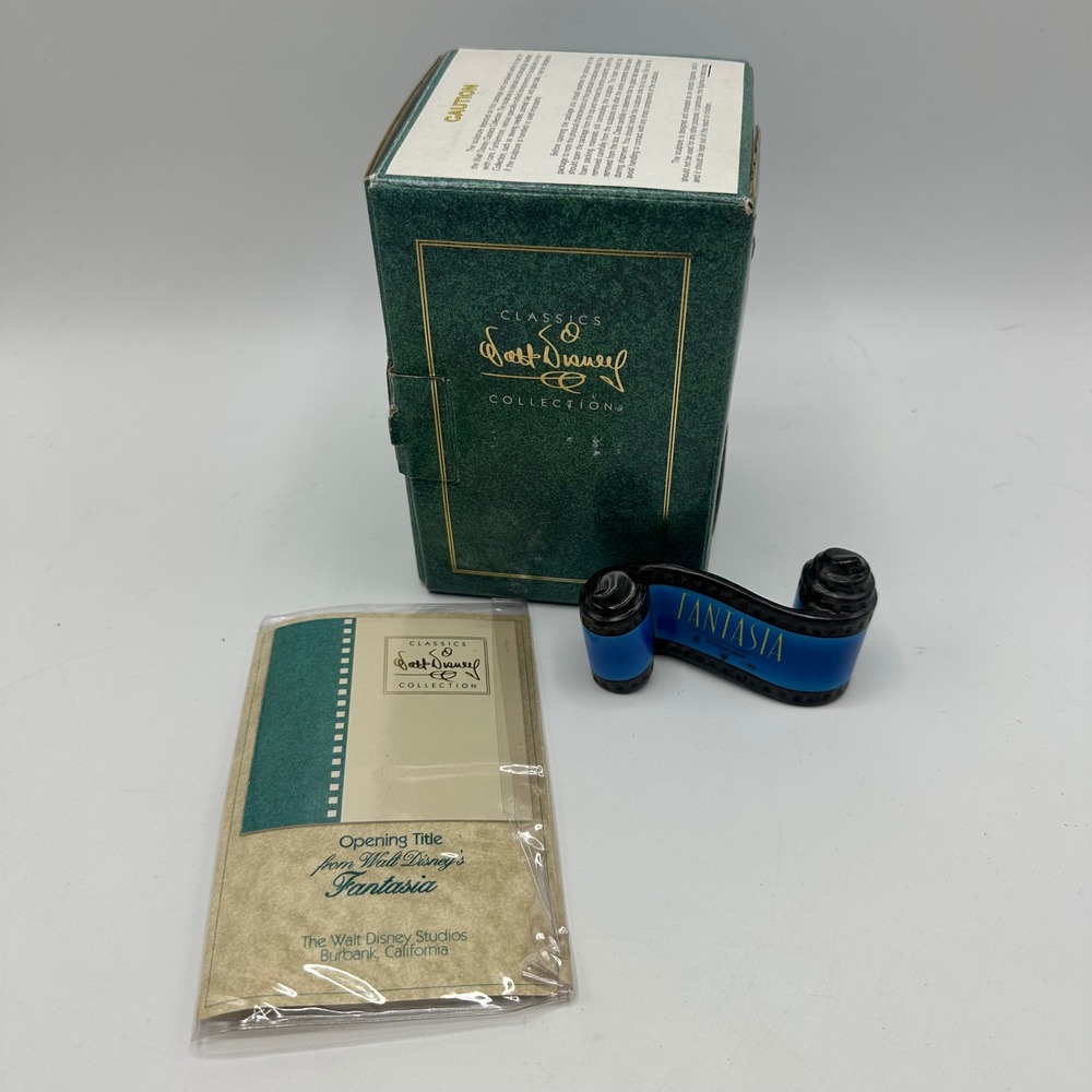 Walt Disney Classics Collection Fantasia Opening Title Scroll Figurine Box COA